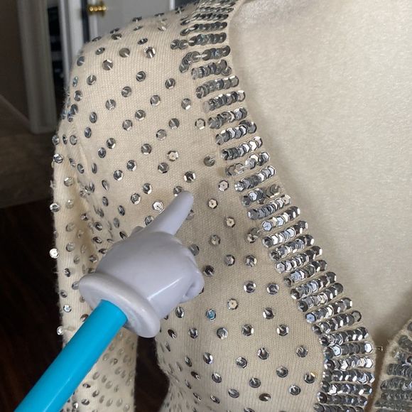 An Original Milly Of New York Silver Sequence Cardigan - Picture 5 of 13